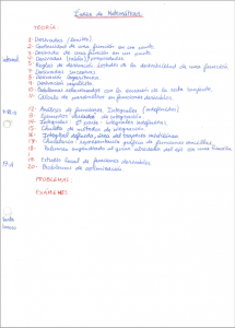 Teoría Matemáticas 1 Bachillerato - Índice
