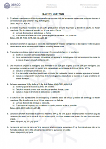 Ejercicios Estequiometría 1º Bachillerato - Enunciados - 3