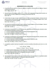Ejercicios Estequiometría 1º Bachillerato - Enunciados - 4