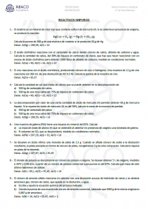 Ejercicios Estequiometría 1º Bachillerato - Enunciados - 5