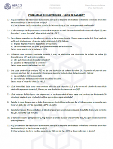 Problemas de Electrolisis - Leyes de Faraday