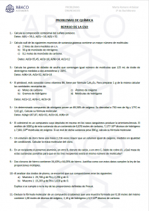 Problemas de Química - Repaso de la ESO - Enunciados 1